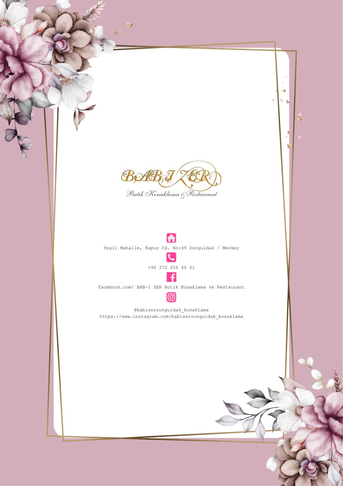 Bab-ı Zer menu page 16